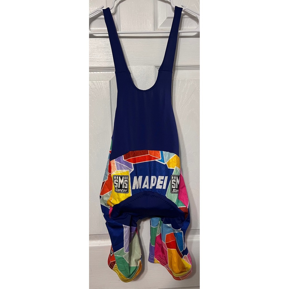 Santini Mapei Cycling Bib Shorts Men's Blue Multi Color Italian Pro Team‎ Sz S